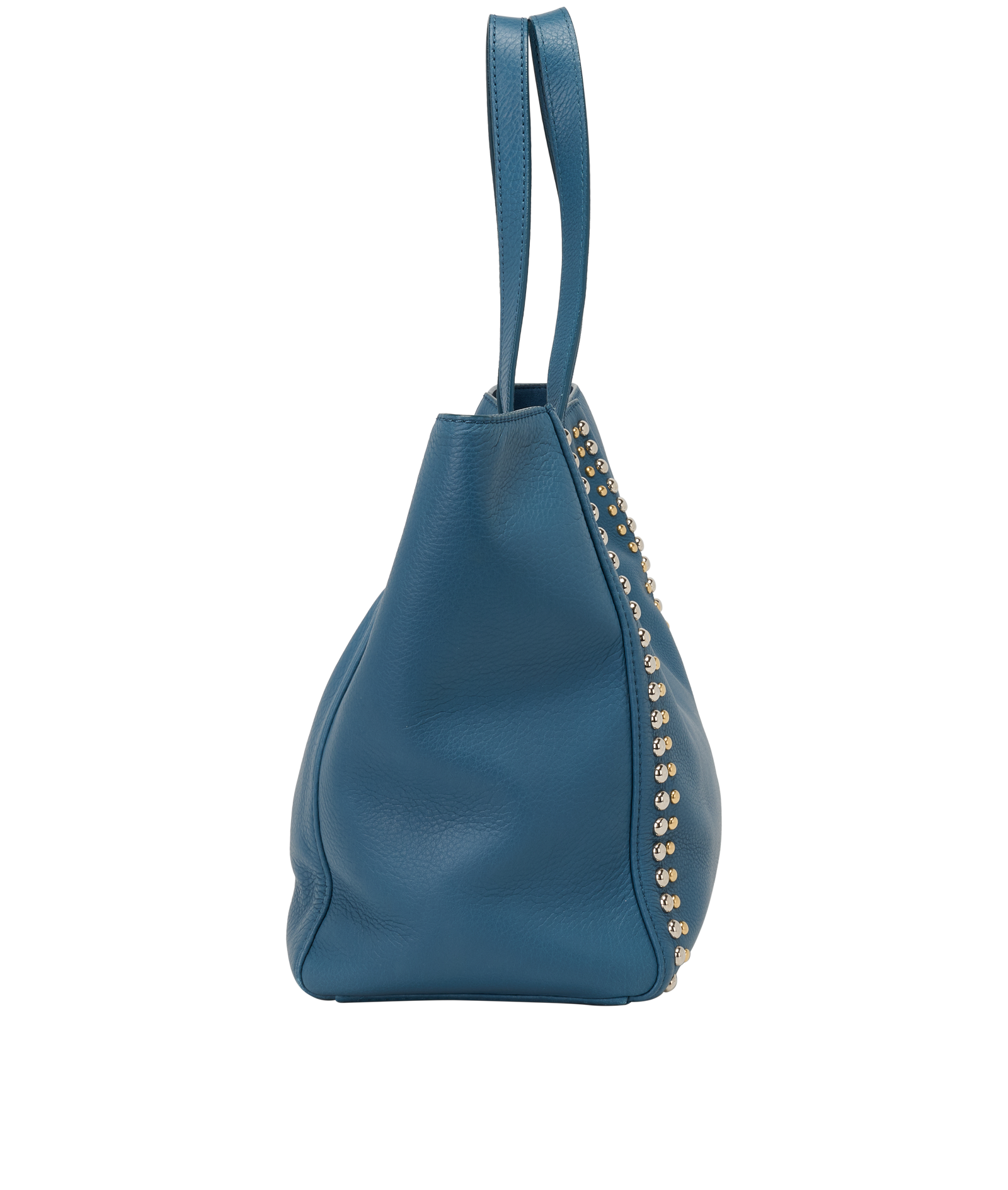 Tessie Studded Tote, &pound;295, Handbags, Blue, Leather, Side view